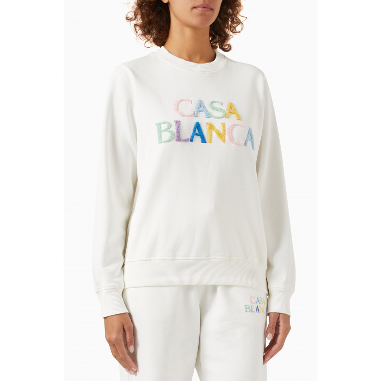 Casablanca - Stacked Logo Embroidered Sweatshirt in Cotton