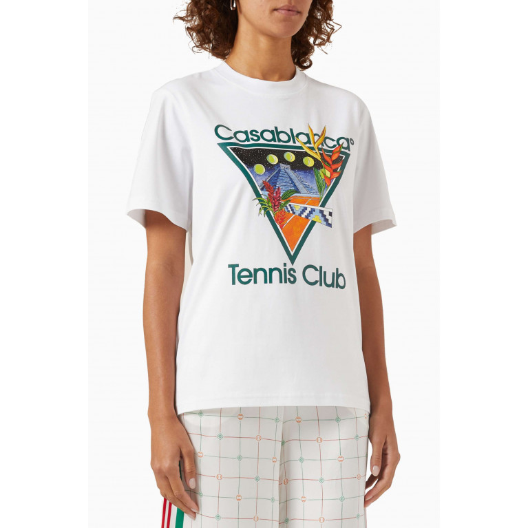 Casablanca - Tennis Club Icon Print T-shirt in Cotton