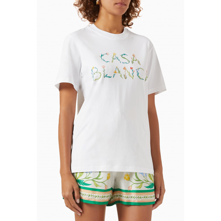 Casablanca - L'Arche Fleurie Print T-shirt in Cotton