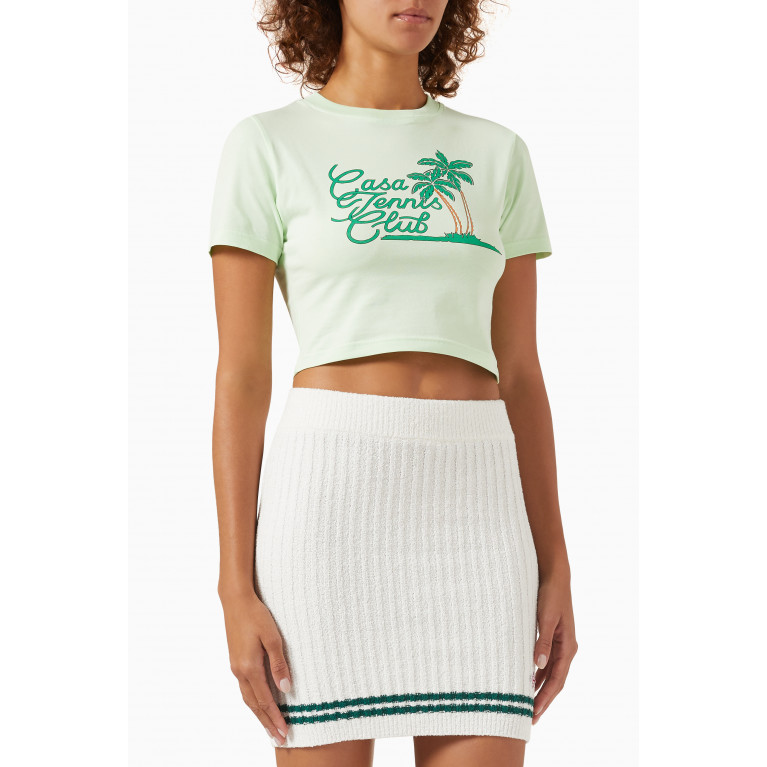 Casablanca - Tennis Club Print Baby T-shirt in Cotton