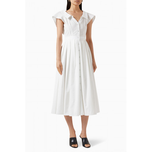 Alexander McQueen - Cap-sleeve Midi Dress in Cotton