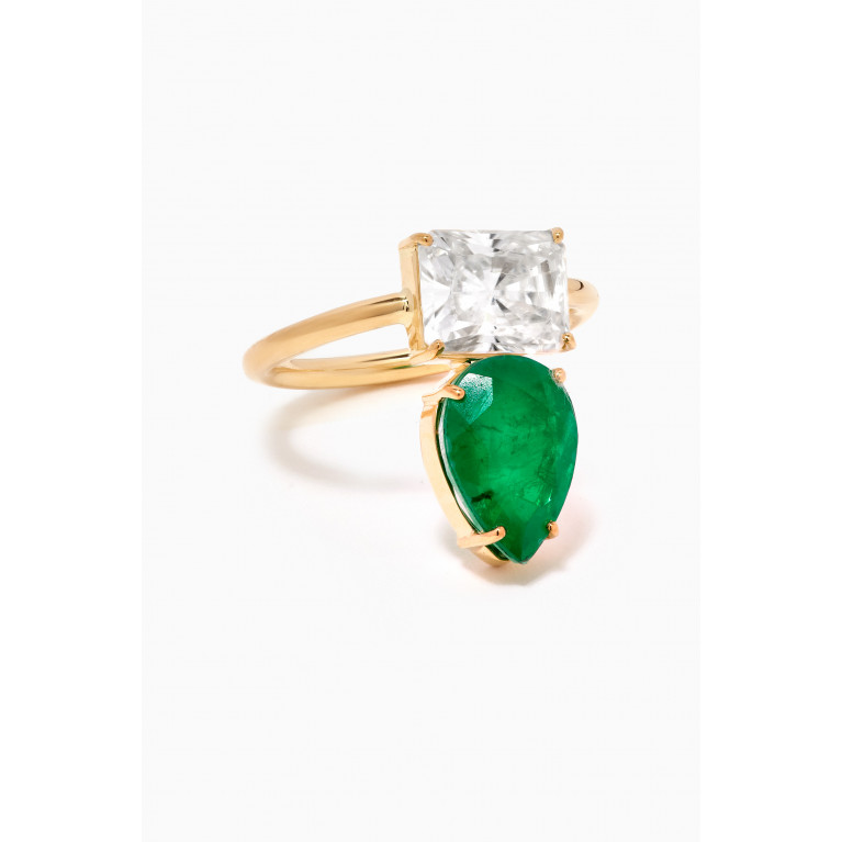 Dima Jewellery - Emerald & Topaz Ring in 18kt Gold