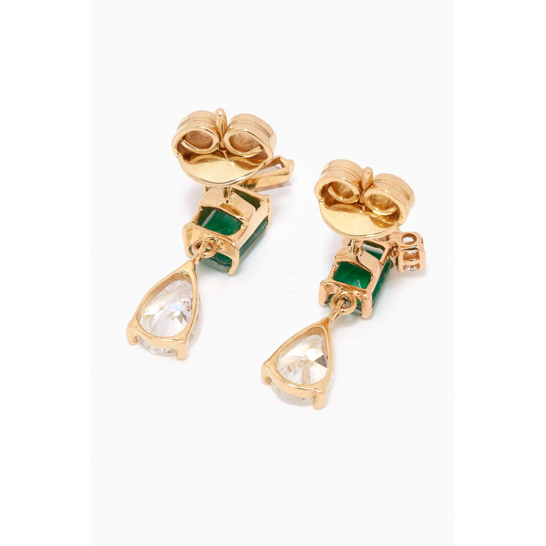 Dima Jewellery - Emerald & Topaz Drop Earrings in 18kt Gold