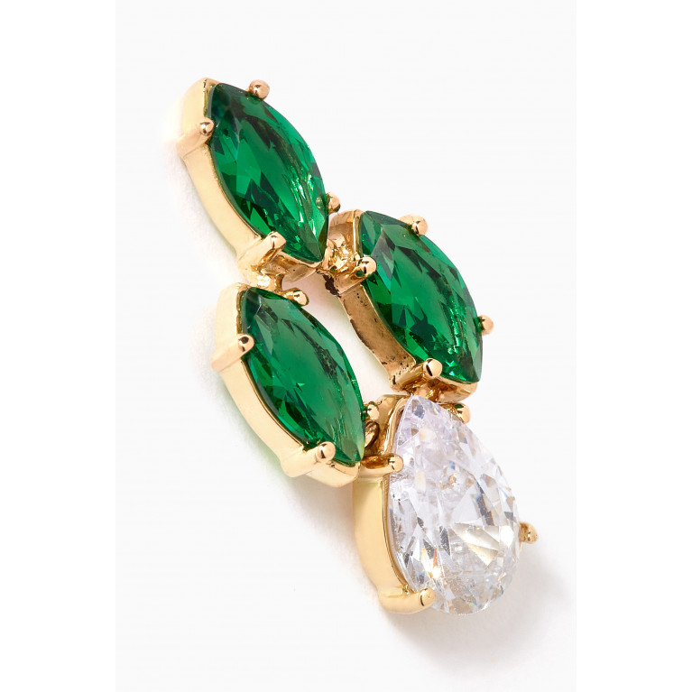 Dima Jewellery - Marquis-cut Emerald & Topaz Drop Earrings in 18kt Gold