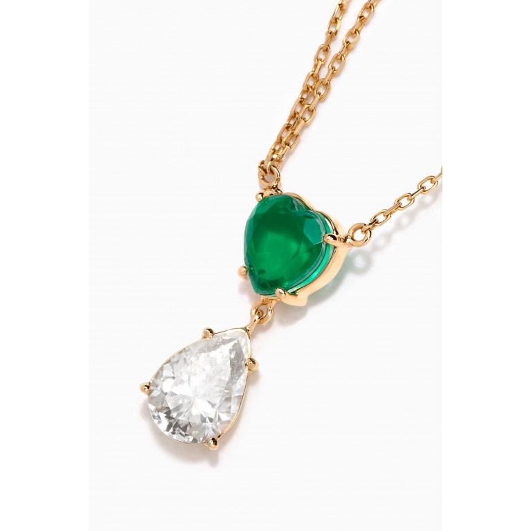 Dima Jewellery - Emerald & Topaz Necklace in 18kt Gold