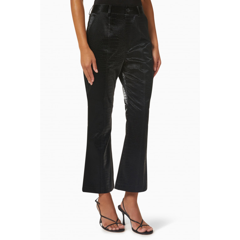 Misha - Beau Cropped Pants in Faux Leather