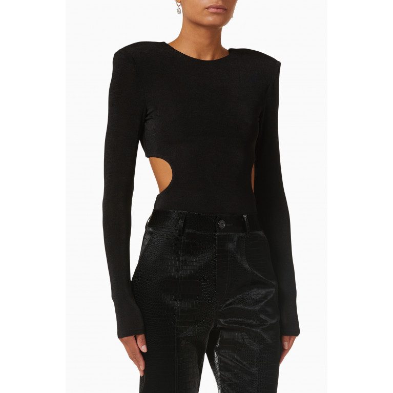 Misha - Ethan Cut-out Bodysuit in Stretch-jersey