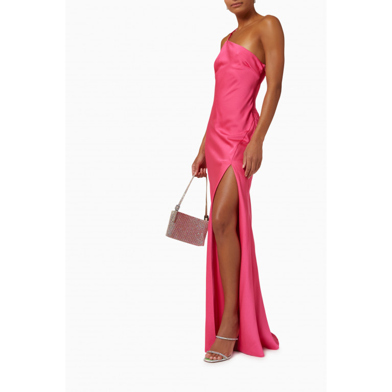 Misha - Siv One-shoulder Gown in Satin