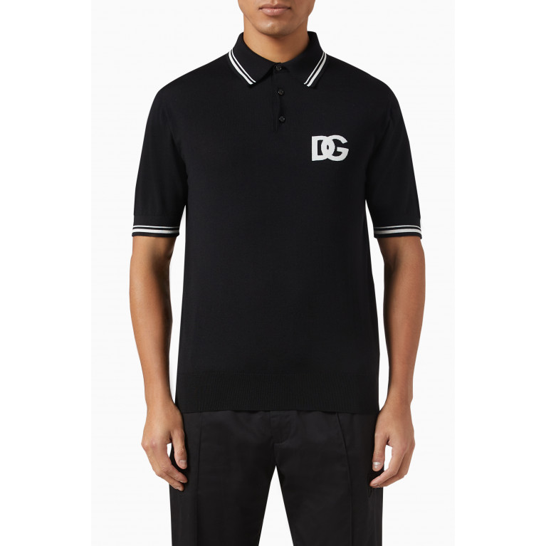 Dolce & Gabbana - DG Embroidered Polo Shirt in Wool Blend