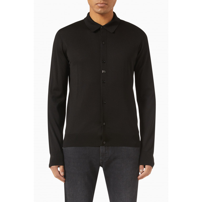 Dolce & Gabbana - Long Sleeve Polo in Knitted Cotton