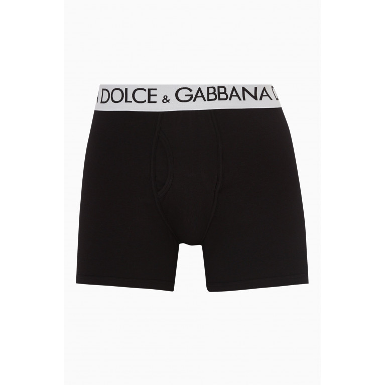 Dolce & Gabbana - Logo Boxers in Cotton Jersey Black