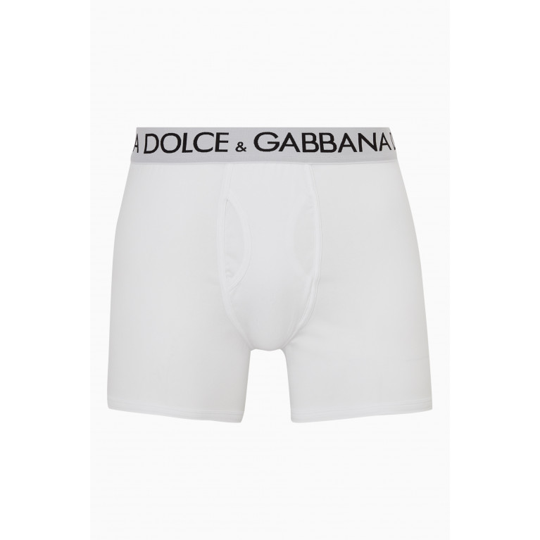 Dolce & Gabbana - Logo Boxers in Cotton Jersey White