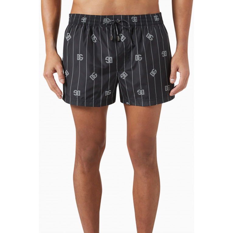 Dolce & Gabbana - Monogram Swim Shorts in Nylon