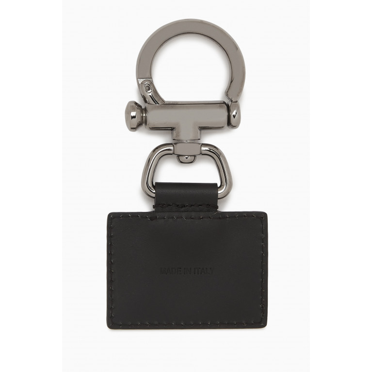 Dolce & Gabbana - Logo Plaque Keychain in Dauphine Leather