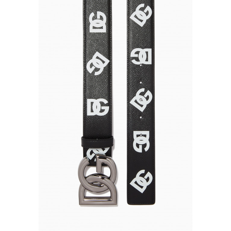 Dolce & Gabbana - Crossover DG Logo Belt in Calf Leather