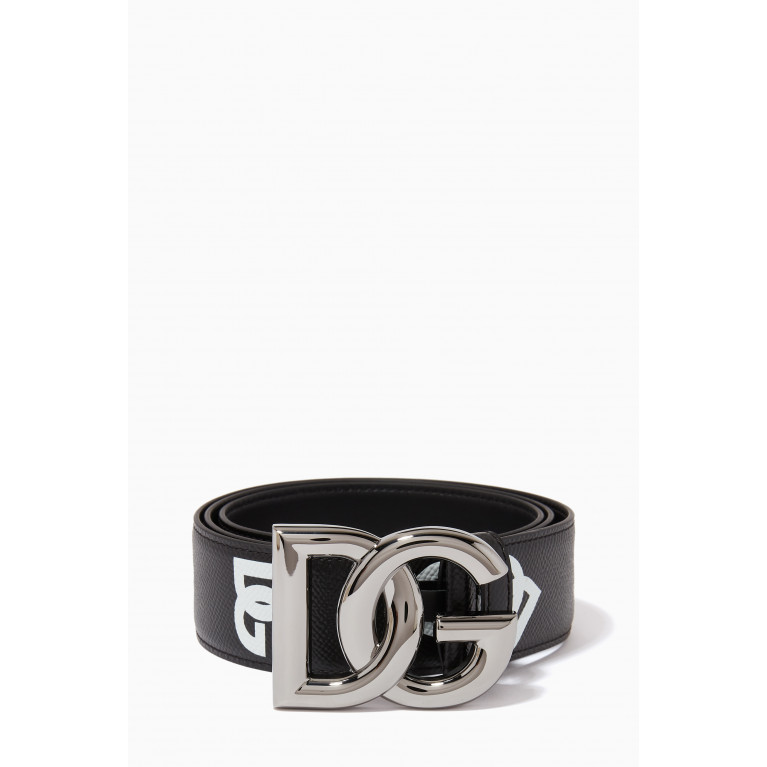 Dolce & Gabbana - Crossover DG Logo Belt in Calf Leather