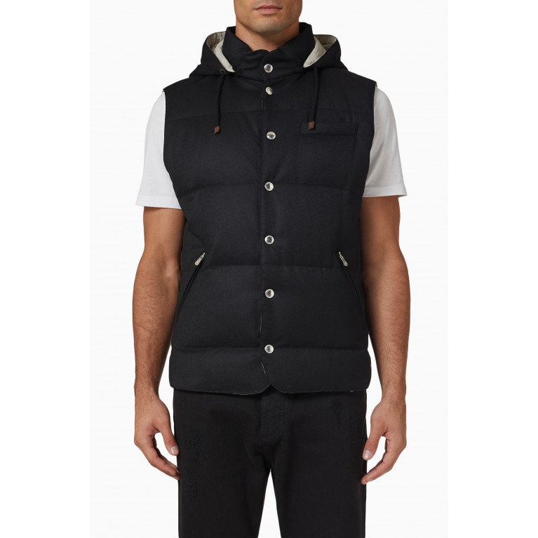 Brunello Cucinelli - Hooded Vest in Padded Nylon