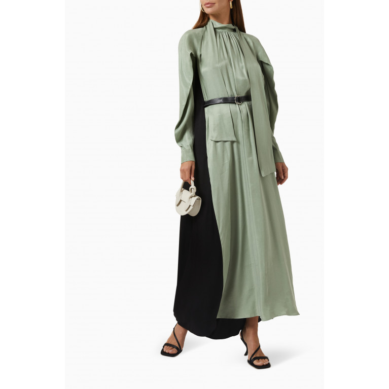 BAQA - Colour-block Belted Maxi Dress