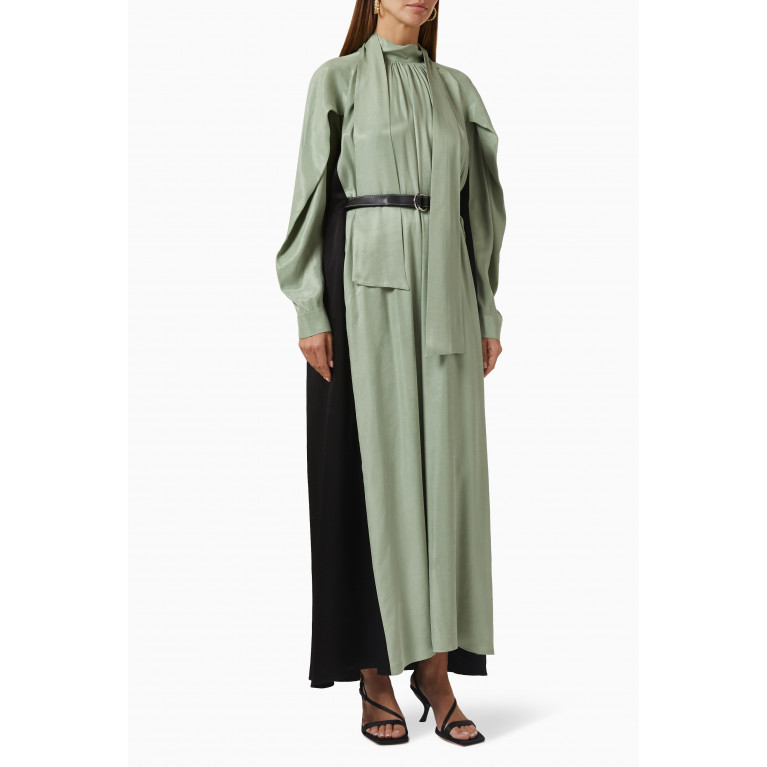 BAQA - Colour-block Belted Maxi Dress