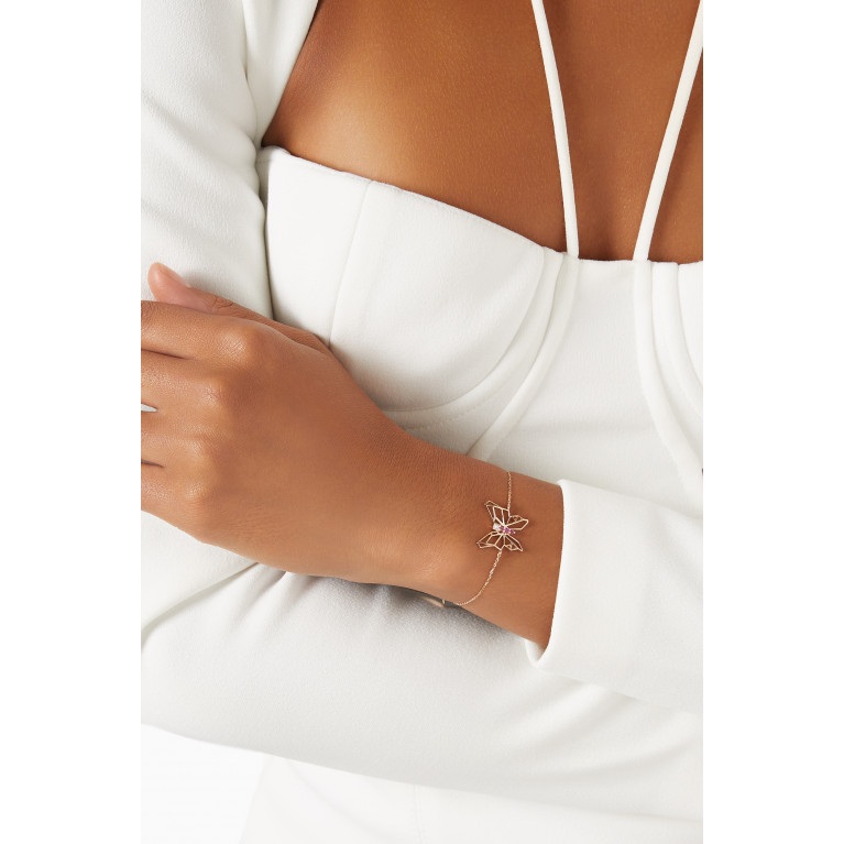 Lana Al Kamal - Butterflies Diamond & Pink Sapphire Bracelet in 18kt Rose Gold