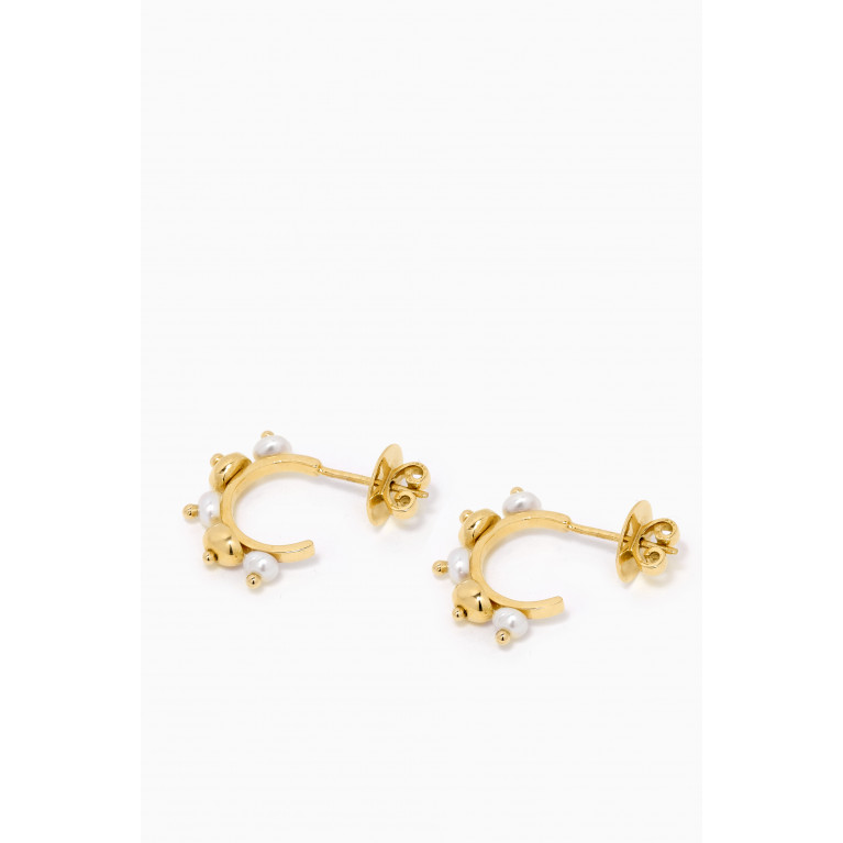 Lana Al Kamal - Lulu Pearl Earrings in 18kt Yellow Gold