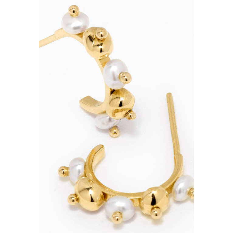 Lana Al Kamal - Lulu Pearl Earrings in 18kt Yellow Gold
