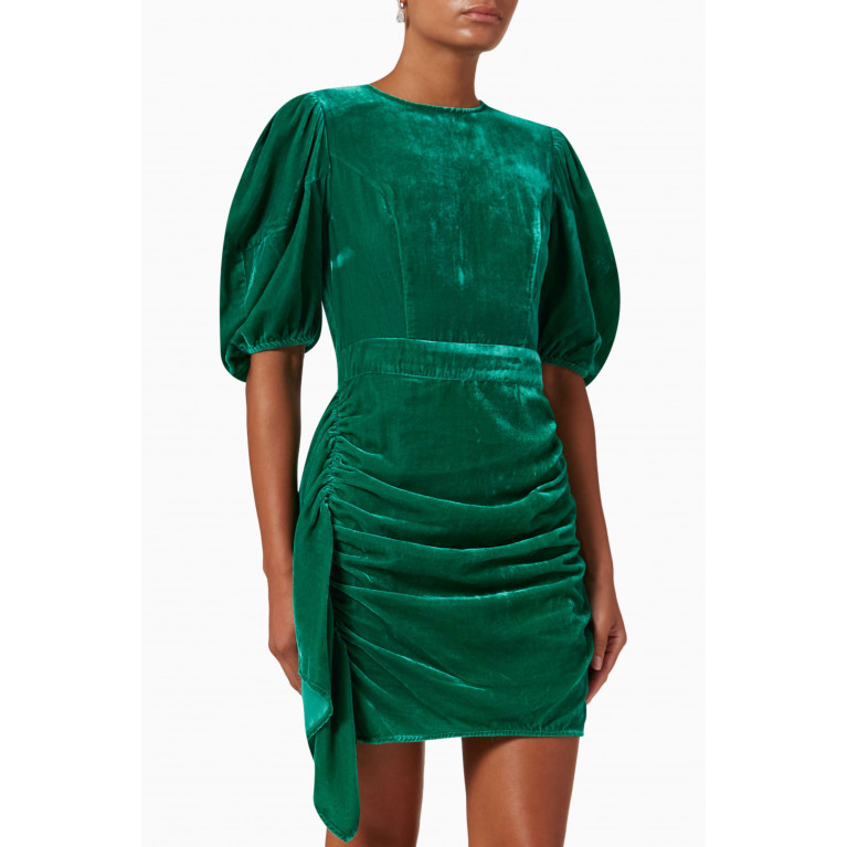 RHODE - Pia Mini Dress in Rayon Green