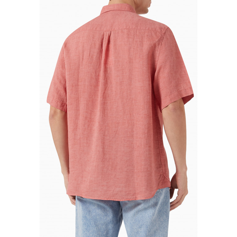 Sunspel - Patch Pocket Shirt in Linen Orange