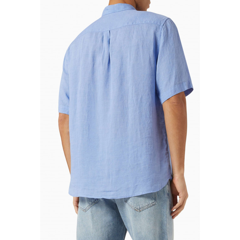 Sunspel - Patch Pocket Shirt in Linen Blue