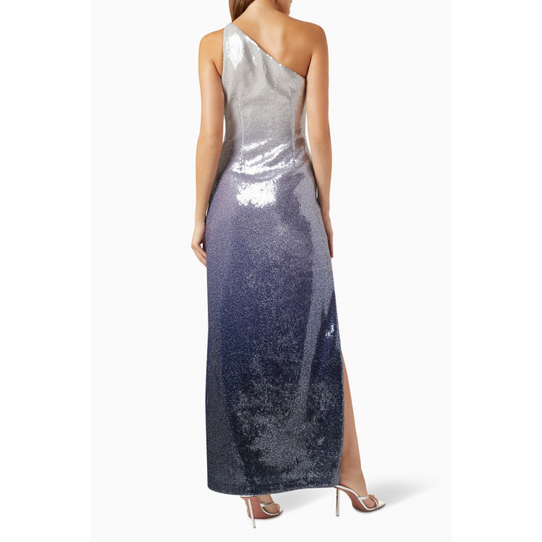 HALSTON - Tiana One-shoulder Gown in Sequinned Crepe Multicolour