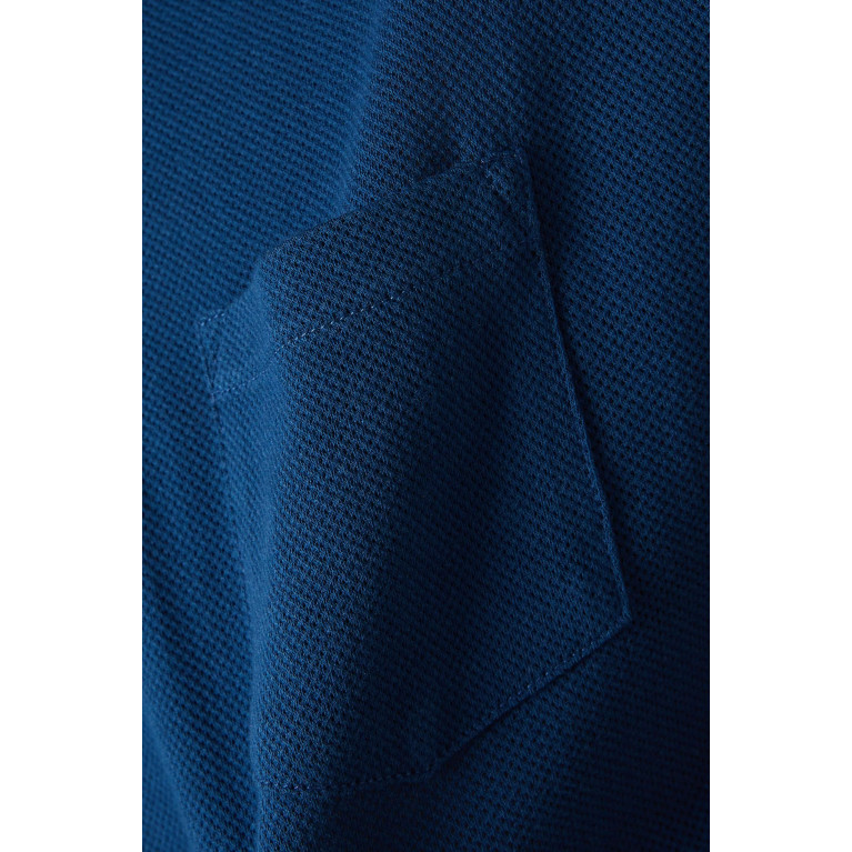 Sunspel - Riviera Polo Shirt in Cotton Mesh Blue