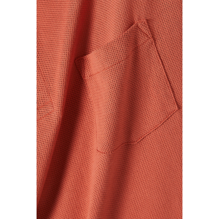 Sunspel - Riviera Polo Shirt in Cotton Mesh Orange