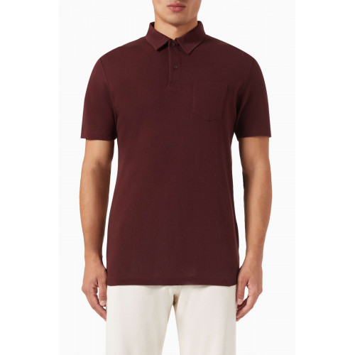 Sunspel - Riviera Polo Shirt in Cotton Mesh Red