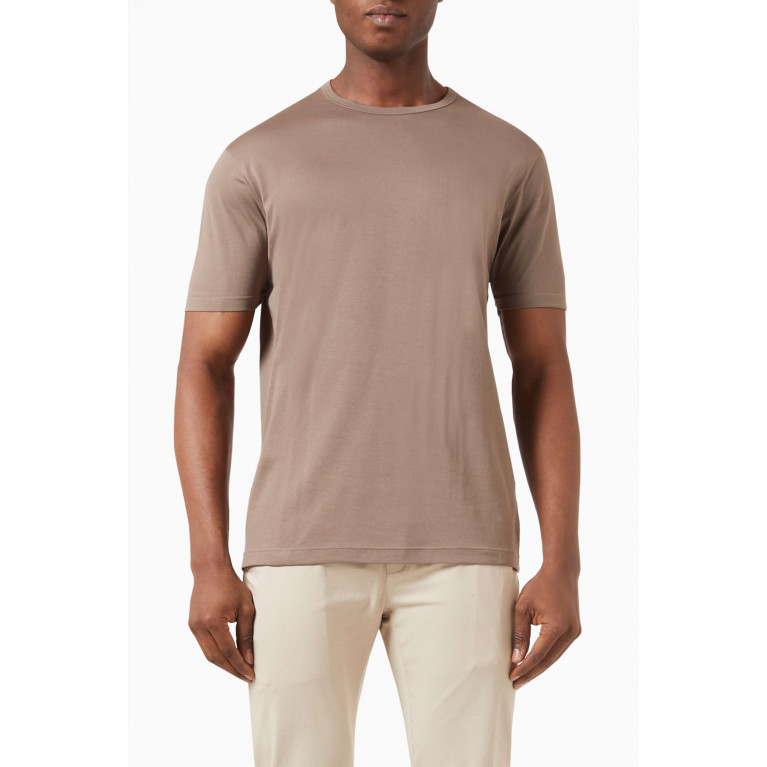 Sunspel - Classic T‑shirt in Supima Cotton Brown