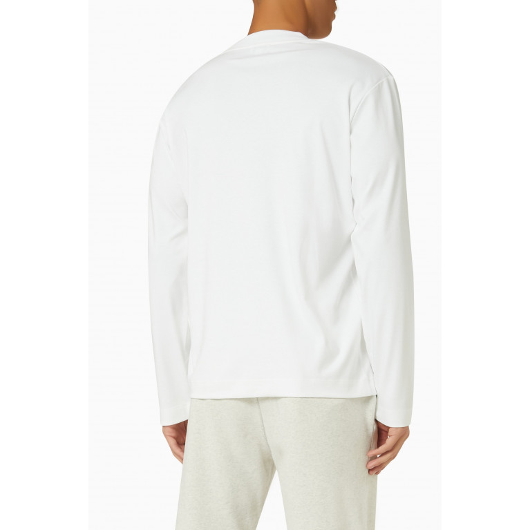 Sunspel - Long-sleeve T‑shirt in Carbon Brushed Cotton
