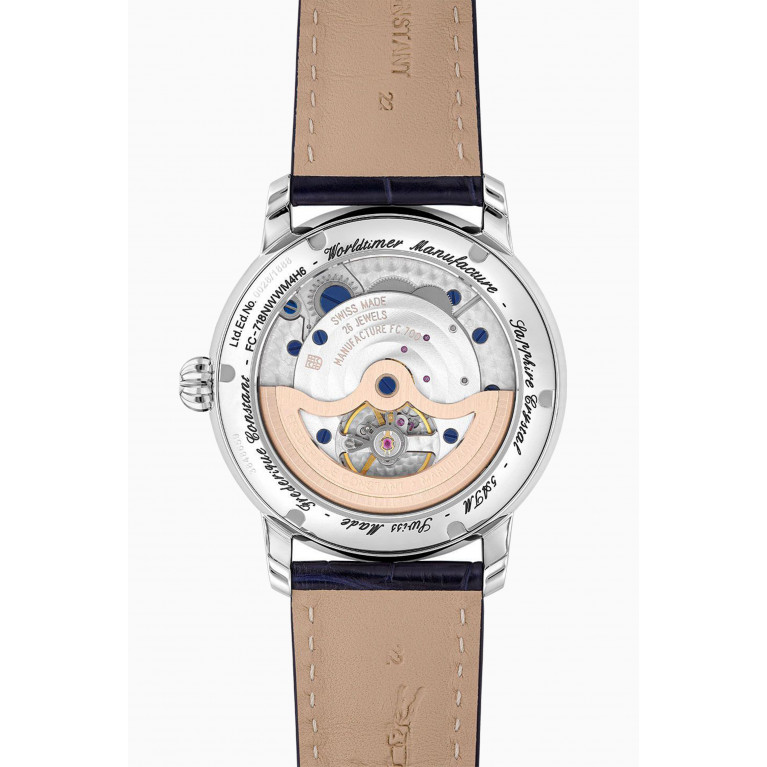 Frédérique Constant - Classics Worldtimer Manufacture Automatic Leather Watch, 42mm