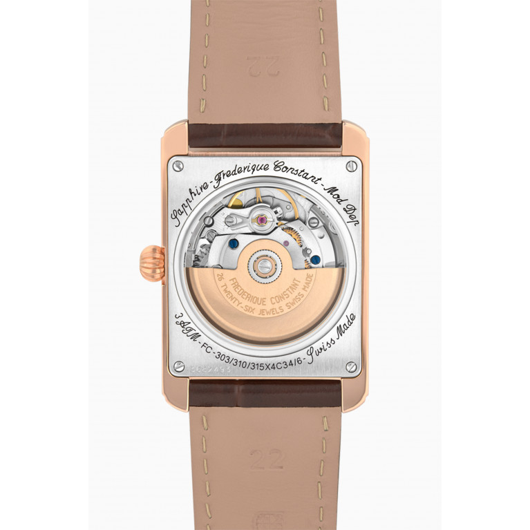 Frédérique Constant - Classics Carrée Automatic Leather Watch, 30.4mm