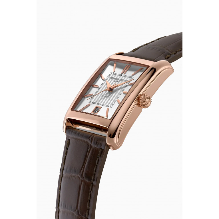 Frédérique Constant - Classics Carrée Automatic Leather Watch, 30.4mm