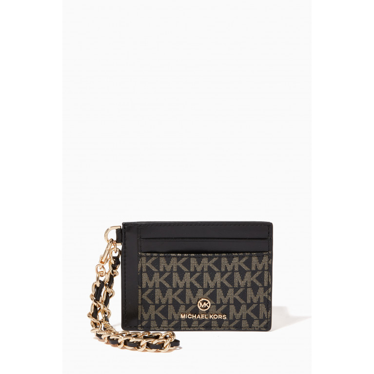 MICHAEL KORS - Jet Set Charm Chain Card Case in Coated-canvas & Leather