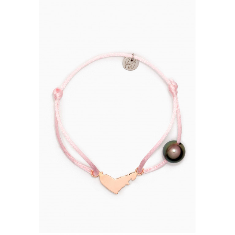 Robert Wan - Wan Design Pearl Bracelet with UAE Map Charm in 18kt Gold Pink