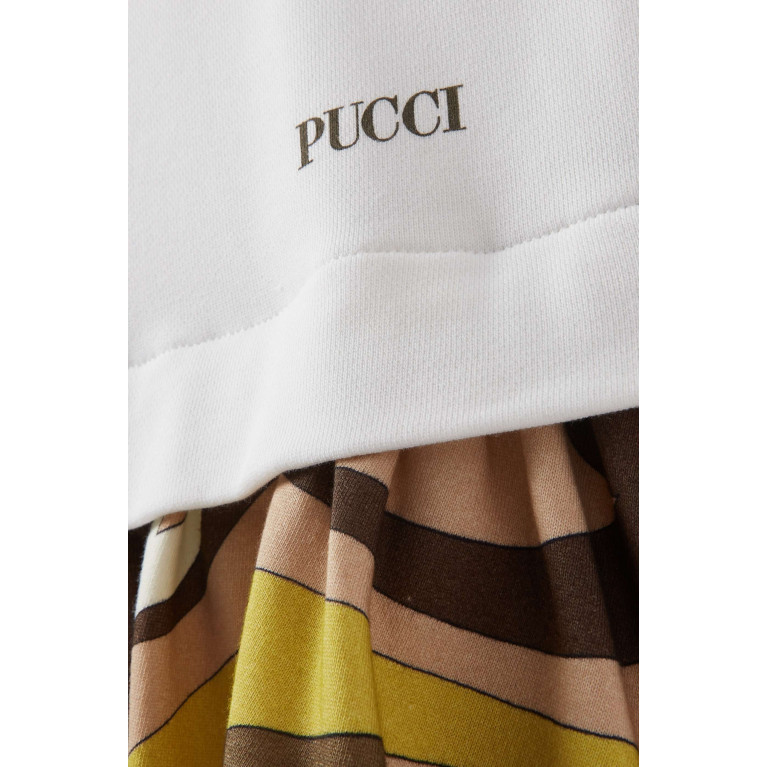 Emilio Pucci - Logo Print Sweatshirt Dress in Cotton