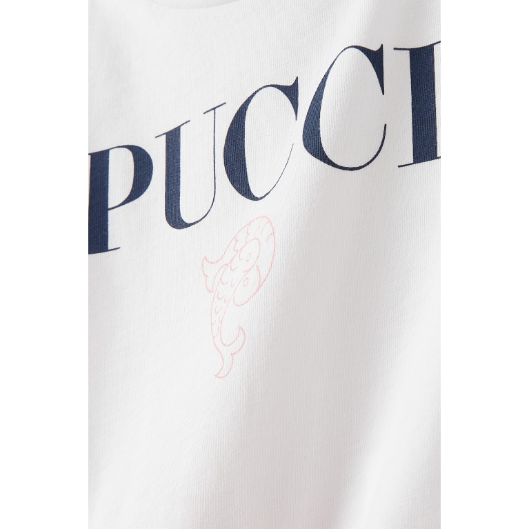 Emilio Pucci - Logo Print Rompers & Bib Set in Cotton