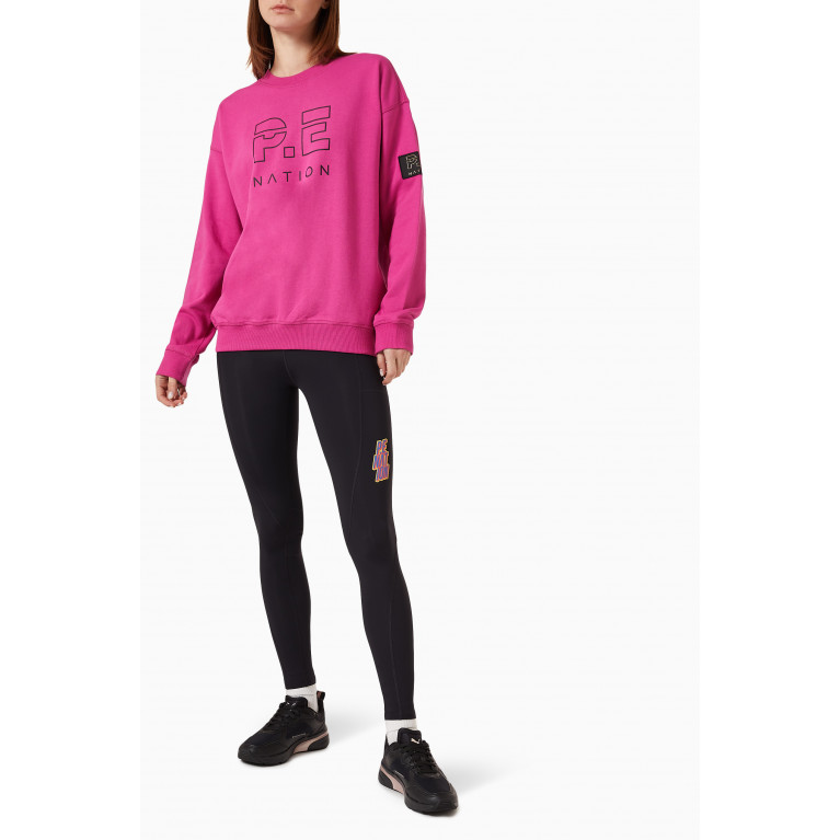 P.E. Nation - Heads Up Sweatshirt in Organic Cotton French Terry Pink