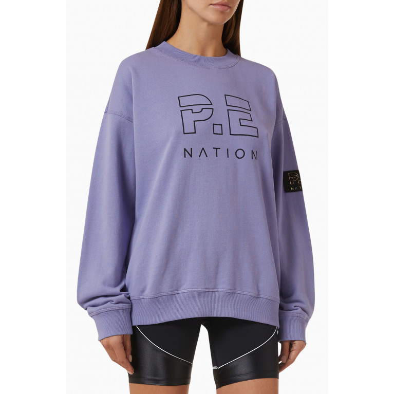 P.E. Nation - Heads Up Sweatshirt in Organic Cotton French Terry Purple