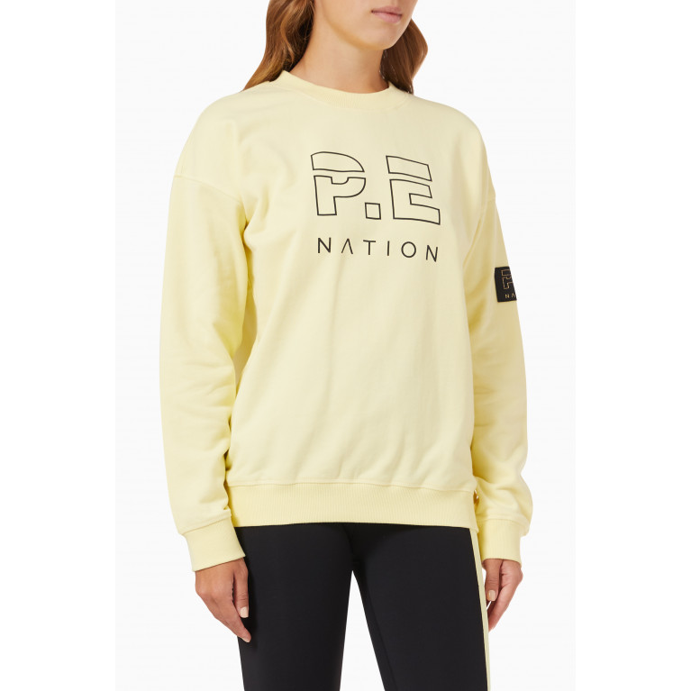 P.E. Nation - Heads Up Sweatshirt in Organic Cotton French Terry Yellow