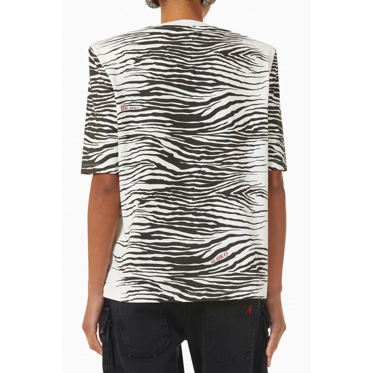 The Attico - Bella Zebra Print T-shirt in Cotton Jersey