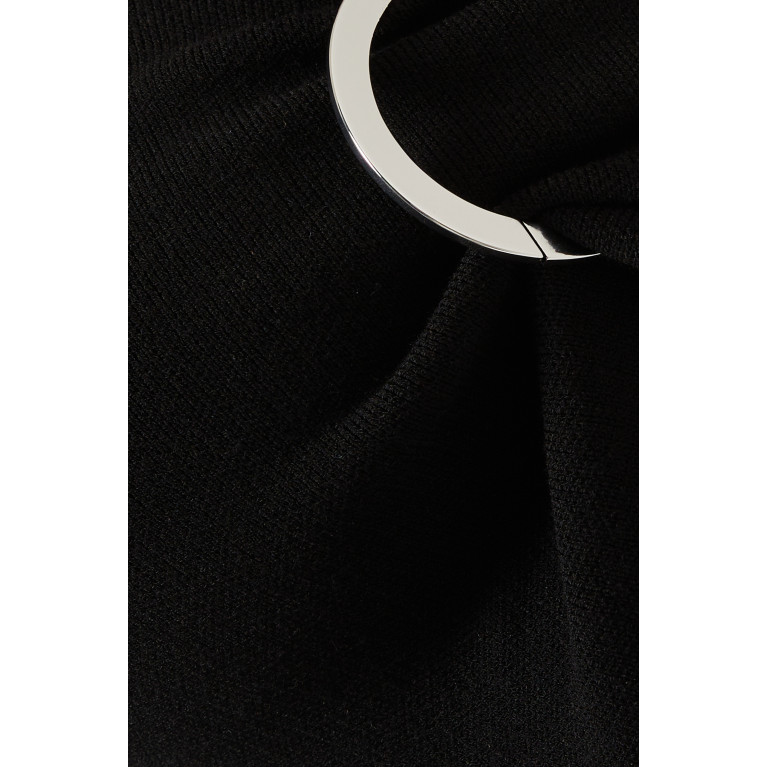 The Attico - Draped Ring-detail Midi Dress in Viscose-knit