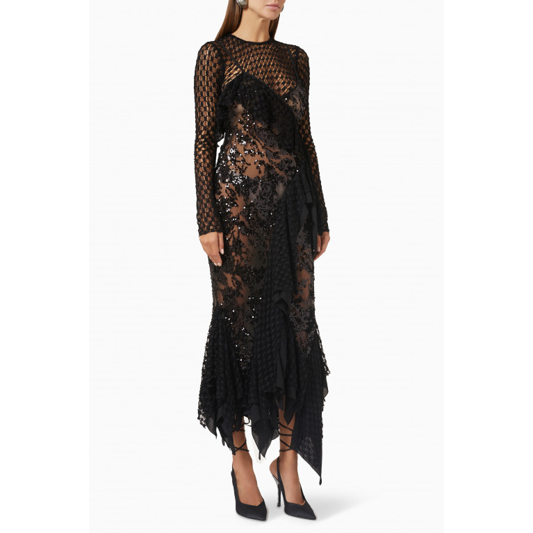 The Attico - Phoebe sequin-embellished Maxi Dress in Lace-tulle