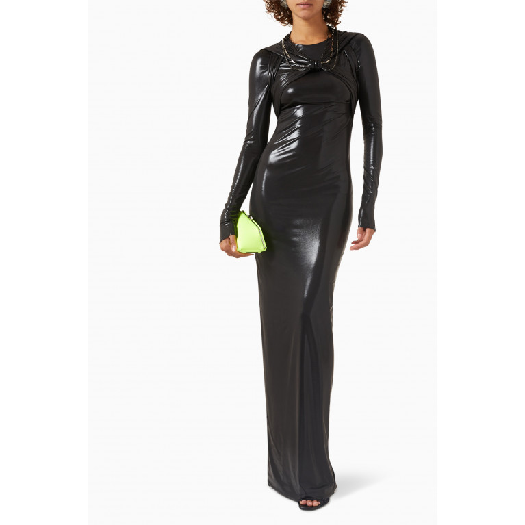 The Attico - Claire Chain-embellished Maxi Dress in Gloss-jersey