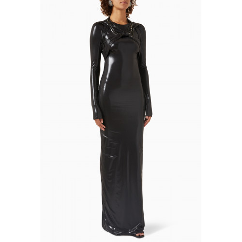The Attico - Claire Chain-embellished Maxi Dress in Gloss-jersey